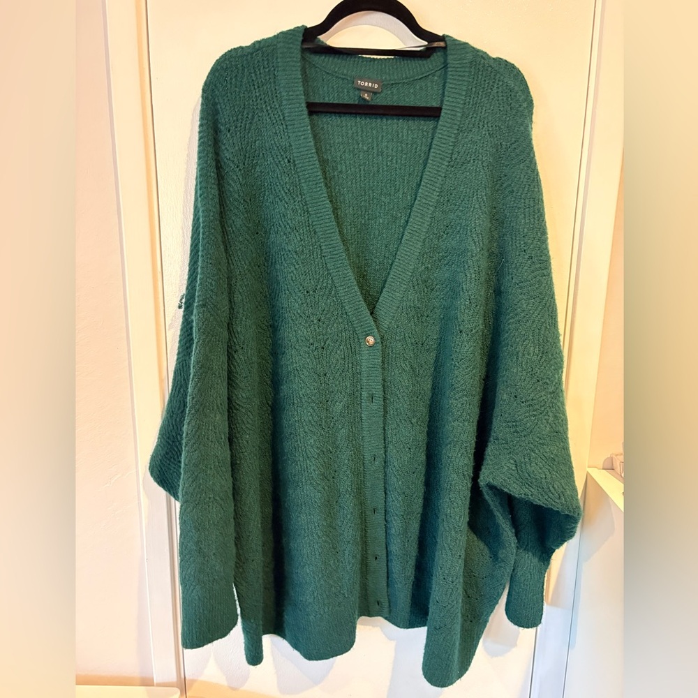 Torrid Green Women's Vegan Cashmere Cardigan - Size 6